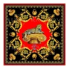 Ilian Rachov - Imperial Jaguar Red Silk Scarf - Baroque - Silk Foulard - Luxury High Quality - Avvenice