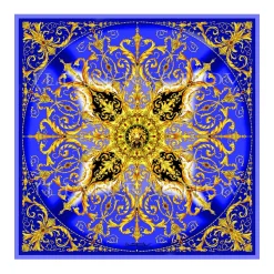 Ilian Rachov - King Blue Rosone Silk Scarf - Baroque - Silk Foulard - Luxury High Quality - Avvenice