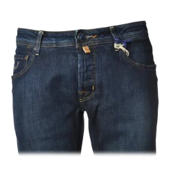 Jacob Cohën - 5 Pockets Jeans Straight Leg - Medium-Dark Denim - Trousers - Made in Italy - Luxury Exclusive Collection - Avvenice