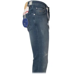 Jacob Cohën - 5 Pockets Jeans Slim Fit with Rips - Light Denim - Trousers - Made in Italy - Luxury Exclusive Collection - Avvenice