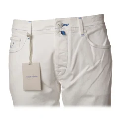 Jacob Cohën - 5-Pocket Trousers Straight Leg - Optical White - Trousers - Made in Italy - Luxury Exclusive Collection - Avvenice