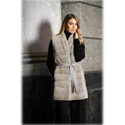 Jade Montenapoleone - Barbara Cashmere Vest with Mink - Fur Coat - Luxury Exclusive Collection - Avvenice