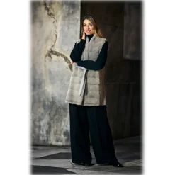 Jade Montenapoleone - Barbara Cashmere Vest with Mink - Fur Coat - Luxury Exclusive Collection - Avvenice