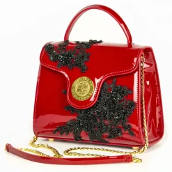 Janné Hebuterné - Frame Bag - Calfskin Bag - Patent - Red - Handmade in Italy - Luxury Exclusive Collection - Avvenice