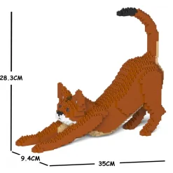 Jekca - Abyssinian Cat 04S - Lego - Sculpture - Construction - 4D - Brick Animals - Toys - Avvenice