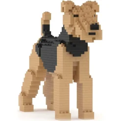 Jekca - Airedale Terrier 01 - Lego - Sculpture - Construction - 4D - Brick Animals - Toys - Avvenice