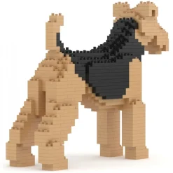 Jekca - Airedale Terrier 01 - Lego - Sculpture - Construction - 4D - Brick Animals - Toys - Avvenice