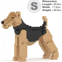 Jekca - Airedale Terrier 01 - Lego - Sculpture - Construction - 4D - Brick Animals - Toys - Avvenice