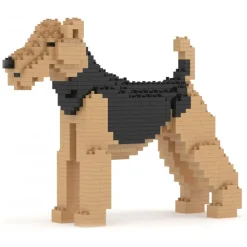 Jekca - Airedale Terrier 01 - Big - Lego - Sculpture - Construction - 4D - Brick Animals - Toys - Avvenice