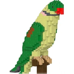Jekca - Alexandrine Parrot 01S - Lego - Sculpture - Construction - 4D - Brick Animals - Toys - Avvenice