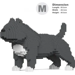 Jekca - American Bully 01-M03 - Big - Lego - Sculpture - Construction - 4D - Brick Animals - Toys - Avvenice