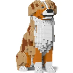 Jekca - Australian Shepherd 01-M02 - Big - Lego - Sculpture - Construction - 4D - Brick Animals - Toys - Avvenice
