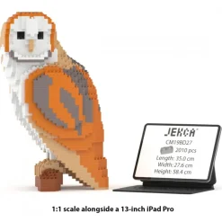 Jekca - Barn Owl 01 - Big - Lego - Sculpture - Construction - 4D - Brick Animals - Toys - Avvenice