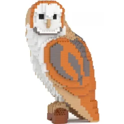 Jekca - Barn Owl 01 - Lego - Sculpture - Construction - 4D - Brick Animals - Toys - Avvenice