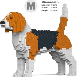 Jekca - Beagle 01 - Big - Lego - Sculpture - Construction - 4D - Brick Animals - Toys - Avvenice