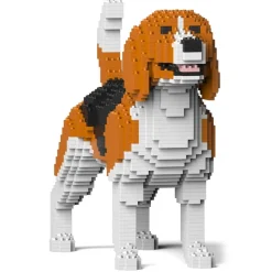 Jekca - Beagle 03 - Lego - Sculpture - Construction - 4D - Brick Animals - Toys - Avvenice