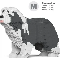 Jekca - Bearded Collie 01-M03 - Big - Lego - Sculpture - Construction - 4D - Brick Animals - Toys - Avvenice
