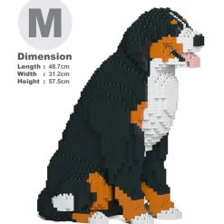 Jekca - Bernese Mountain Dog 04 - Big - Lego - Sculpture - Construction - 4D - Brick Animals - Toys - Avvenice
