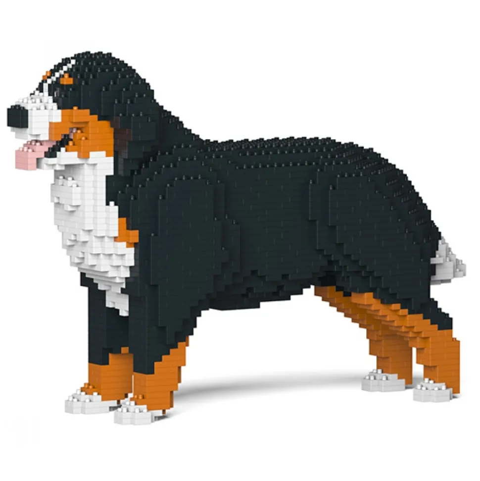 Jekca - Bernese Mountain Dog 02S - Lego - Sculpture - Construction - 4D - Brick Animals - Toys - Avvenice
