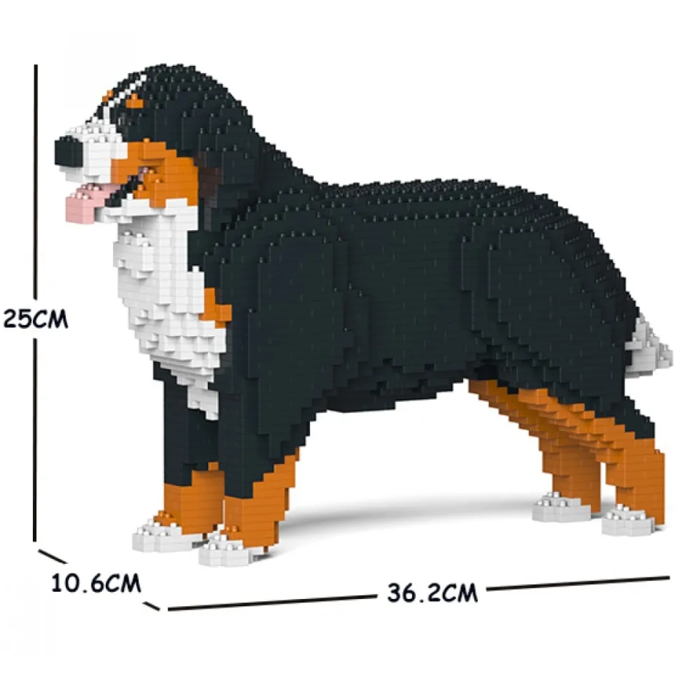 Jekca - Bernese Mountain Dog 02S - Lego - Sculpture - Construction - 4D - Brick Animals - Toys - Avvenice