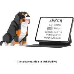 Jekca - Bernese Mountain Dog Mini 01 - Big - Lego - Sculpture - Construction - 4D - Brick Animals - Toys - Avvenice