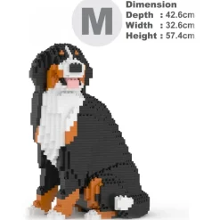 Jekca - Bernese Mountain Dog 05B (version 2024) - Big - Lego - Sculpture - Construction - 4D - Brick Animals - Toys - Avvenice