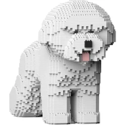 Jekca - Bichon Frise 02 - Big - Lego - Sculpture - Construction - 4D - Brick Animals - Toys - Avvenice