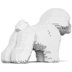 Jekca - Bichon Frise 02 - Big - Lego - Sculpture - Construction - 4D - Brick Animals - Toys - Avvenice