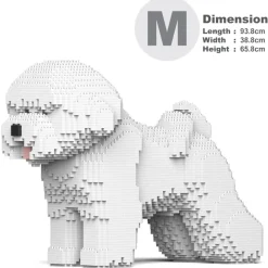 Jekca - Bichon Frise 02 - Big - Lego - Sculpture - Construction - 4D - Brick Animals - Toys - Avvenice