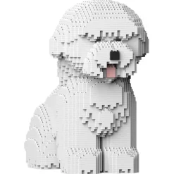 Jekca - Bichon Frise 03 - Big - Lego - Sculpture - Construction - 4D - Brick Animals - Toys - Avvenice