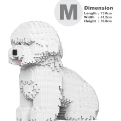 Jekca - Bichon Frise 03 - Big - Lego - Sculpture - Construction - 4D - Brick Animals - Toys - Avvenice