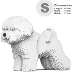 Jekca - Bichon Frise 02 - Lego - Sculpture - Construction - 4D - Brick Animals - Toys - Avvenice