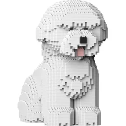 Jekca - Bichon Frise 03 - Lego - Sculpture - Construction - 4D - Brick Animals - Toys - Avvenice