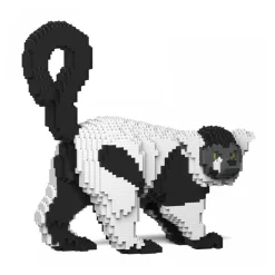Jekca - Black and White Lemur 01S - Lego - Sculpture - Construction - 4D - Brick Animals - Toys - Avvenice