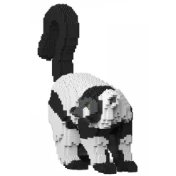 Jekca - Black and White Lemur 01S - Lego - Sculpture - Construction - 4D - Brick Animals - Toys - Avvenice