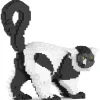 Jekca - Black and White Lemur 01 - Big - Lego - Sculpture - Construction - 4D - Brick Animals - Toys - Avvenice