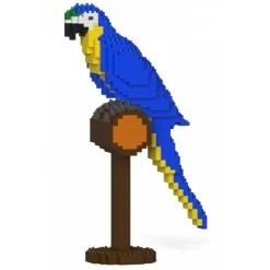 Jekca - Blue-and-Gold Macaw 01S - Lego - Sculpture - Construction - 4D - Brick Animals - Toys - Avvenice