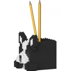 Jekca - Boston Terrier Pencil Cup 01S - Lego - Sculpture - Construction - 4D - Brick Animals - Toys - Avvenice