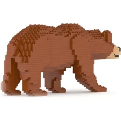 Jekca - Brown Bear 01 - Big - Lego - Sculpture - Construction - 4D - Brick Animals - Toys - Avvenice