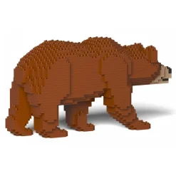 Jekca - Brown Bear 01S - Lego - Sculpture - Construction - 4D - Brick Animals - Toys - Avvenice