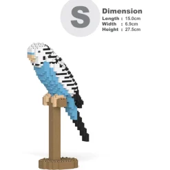 Jekca - Budgie 01S-M02 - Lego - Sculpture - Construction - 4D - Brick Animals - Toys - Avvenice