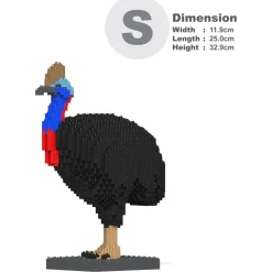 Jekca - Cassowary 01 - Lego - Sculpture - Construction - 4D - Brick Animals - Toys - Avvenice