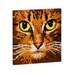 Jekca - Cat Eyes Brick Painting 04S-M01 - Lego - Sculpture - Construction - 4D - Brick Animals - Toys - Avvenice