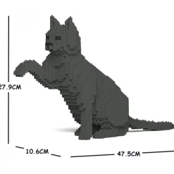 Jekca - Cat 08S-M03 - Lego - Sculpture - Construction - 4D - Brick Animals - Toys - Avvenice