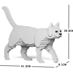 Jekca - Cat 07S-M01 - Lego - Sculpture - Construction - 4D - Brick Animals - Toys - Avvenice