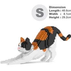 Jekca - Cat 13S-M01B (Version 2024) - Lego - Sculpture - Construction - 4D - Brick Animals - Toys - Avvenice