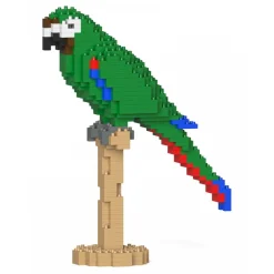 Jekca - Chestnut-Fronted Macaw 01S - Lego - Sculpture - Construction - 4D - Brick Animals - Toys - Avvenice
