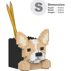 Jekca - Chihuahua Pencil Cup 01S - Lego - Sculpture - Construction - 4D - Brick Animals - Toys - Avvenice
