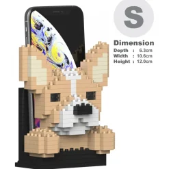 Jekca - Chihuahua Phone Stand 01S - Lego - Sculpture - Construction - 4D - Brick Animals - Toys - Avvenice