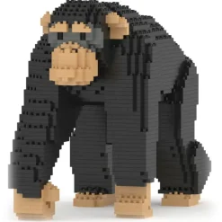 Jekca - Chimpanzee 02 - Big - Lego - Sculpture - Construction - 4D - Brick Animals - Toys - Avvenice